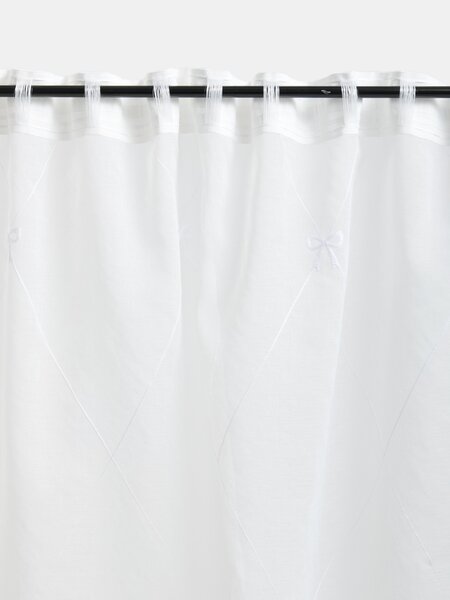 Sinsay - Záclona na řasící pásce s vyšívaným vzorem mašlí - bílá