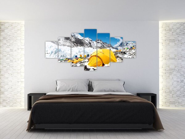 Obraz - Kempování v horách (210x100 cm)
