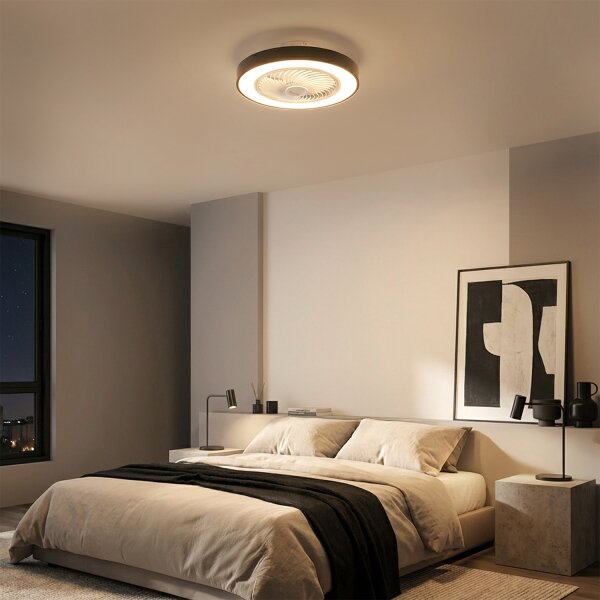 Brilagi-LED Stmívatelné svítidlo s ventilátorem LED/30W/230V 3000-6500K černá+DO