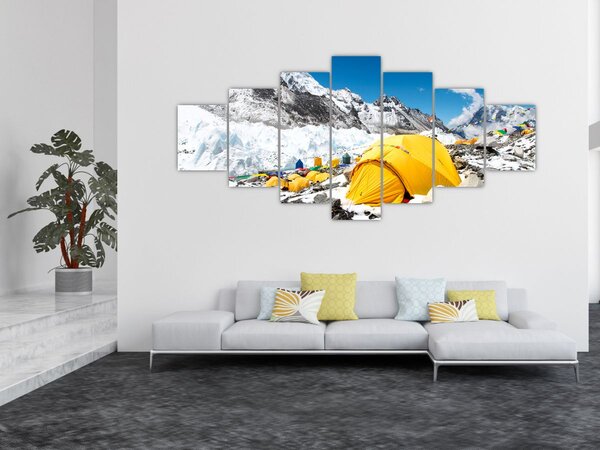 Obraz - Kempování v horách (210x100 cm)