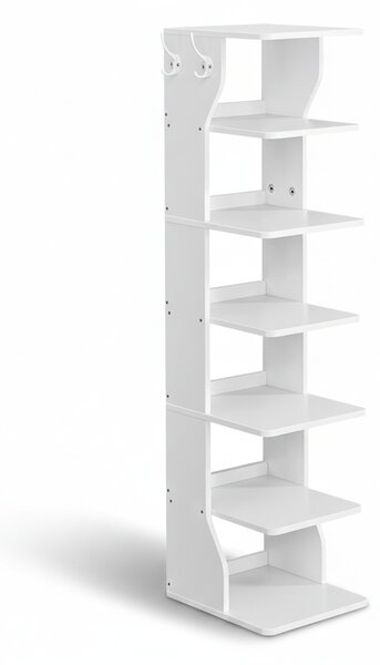 Botník CINDY, 6 úrovní, 30x26,4x110,4cm, bílá Vasagle
