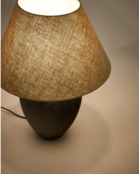 Černo-béžová stolní lampa s textilním stínidlem (výška 60 cm) Mercadal – Kave Home