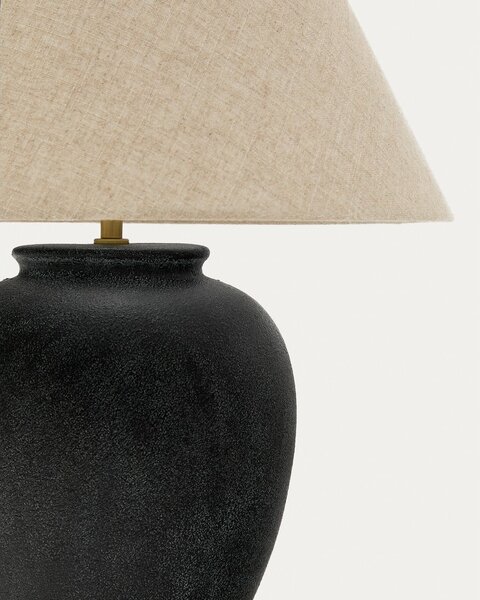 Černo-béžová stolní lampa s textilním stínidlem (výška 60 cm) Mercadal – Kave Home