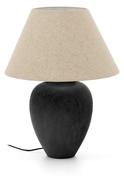 Černo-béžová stolní lampa s textilním stínidlem (výška 60 cm) Mercadal – Kave Home