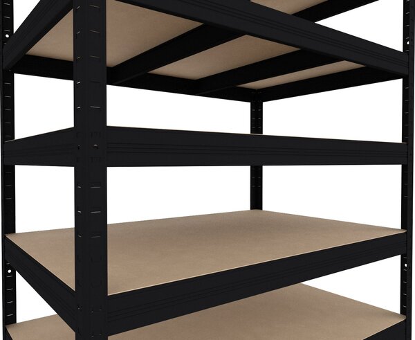 Regál do sklepa Biedrax 35 x 75 x 90 cm, černý, 4 police MDF, nosnost 300 kg na polici