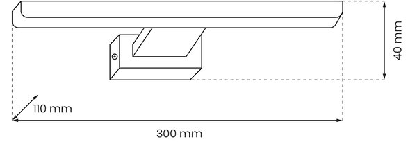 Nástěnné LED svítidlo Shine1, 1x LED 7w, 4000k, (30 cm)