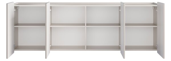 Závěsná čtyřdveřová komoda Malmi 200 cm - kašmír / černá