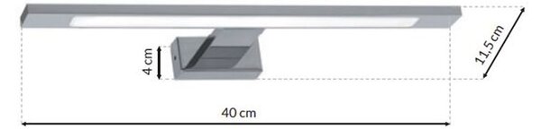 Nástěnné LED svítidlo Shine, 1x LED 7w, 4000k, (40 cm)