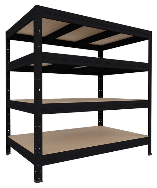 Regál do sklepa Biedrax 35 x 75 x 90 cm, černý, 4 police MDF, nosnost 300 kg na polici