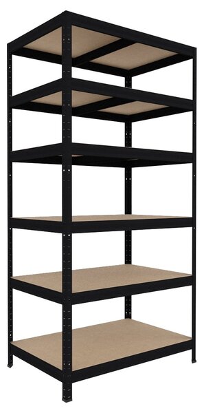 Regál do spíže Biedrax 35 x 60 x 180 cm, černý, 6 polic MDF, nosnost 200 kg na polici