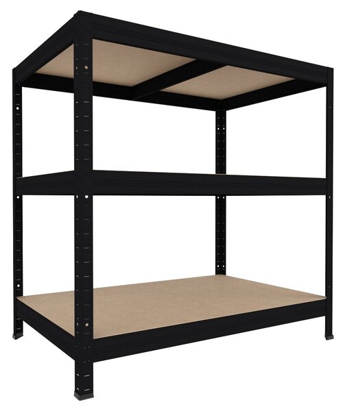 Regál do garáže Biedrax 35 x 60 x 90 cm, černý, 3 police MDF, nosnost 200 kg na polici