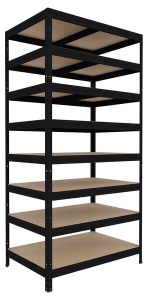 Regál do sklepa Biedrax 35 x 60 x 210 cm, černý, 8 polic MDF, nosnost 200 kg na polici