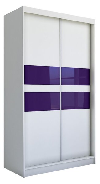 Kvalitní Šatní Skříň Finezja 150 cm Bílá/fialová