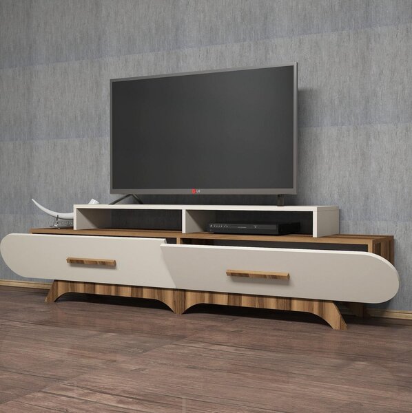 TV stolek/skříňka Florian (ořech + krémová)
