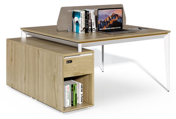 Kancelářská sestava 2 osoby Houseland Profit Max 04 1614 dub/bílá