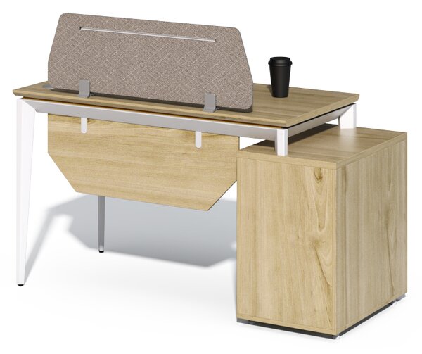 Kancelářský stůl se skříňkou Houseland Profit Max 03 1406 dub/bílý