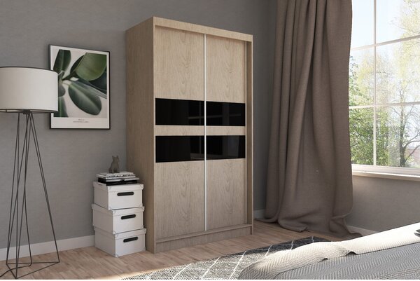 Kvalitní Šatní Skříň Finezja 150 cm Černá/bílá
