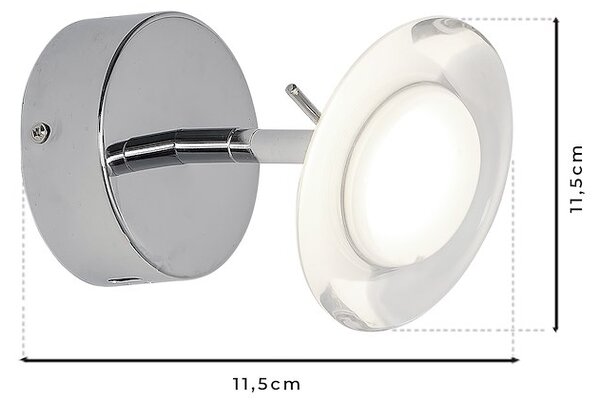 Nástěnné svítidlo Ellipse, 1x chromové kovové stínítko, ch