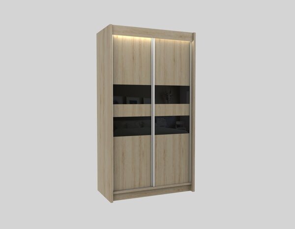 Kvalitní Šatní Skříň Finezja 120 cm Černá