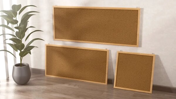 ALLboards korková tabule 100x40 cm dřevěný rám NATURAL