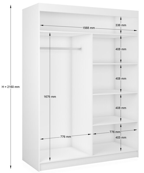 Kvalitní Šatní Skříň Debora 160 cm Bílá
