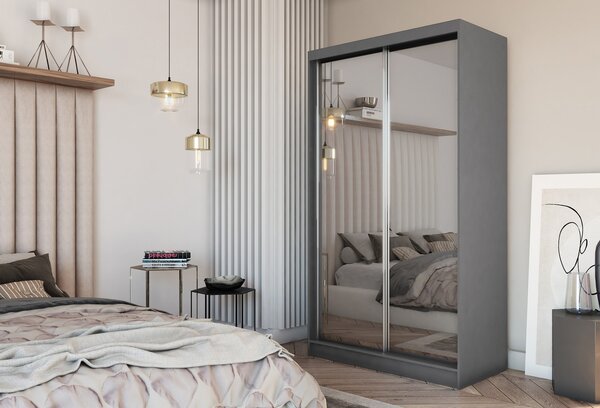 Kvalitní Šatní Skříň Debora 120 cm Šedá