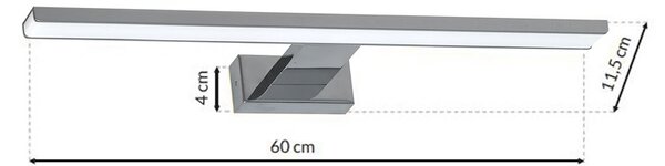 Nástěnné LED svítidlo Shine1, 1x LED 13,8w, 4000k, (60 cm), ch