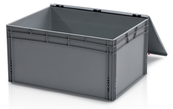 Přepravka EURO s víkem 80x60x43,5 uzavřený úchyt