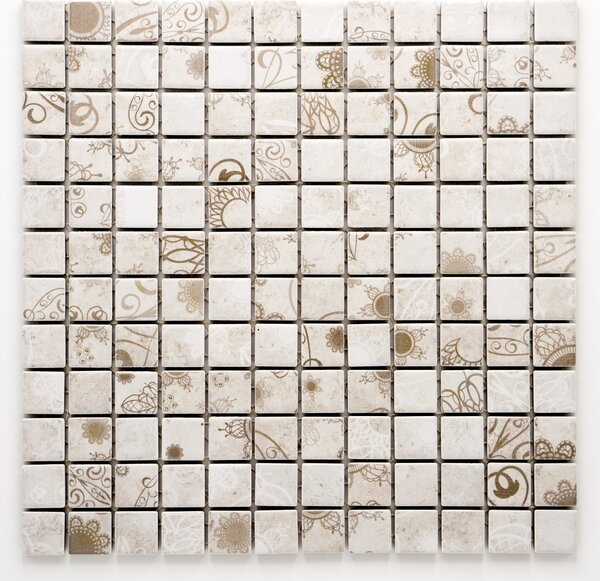 Keramická mozaika šedobéžová 23X23mm