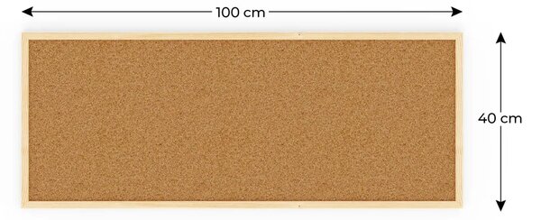 ALLboards korková tabule 100x40 cm dřevěný rám NATURAL