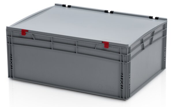 Přepravka EURO s víkem 80x60x33,5 uzavřený úchyt