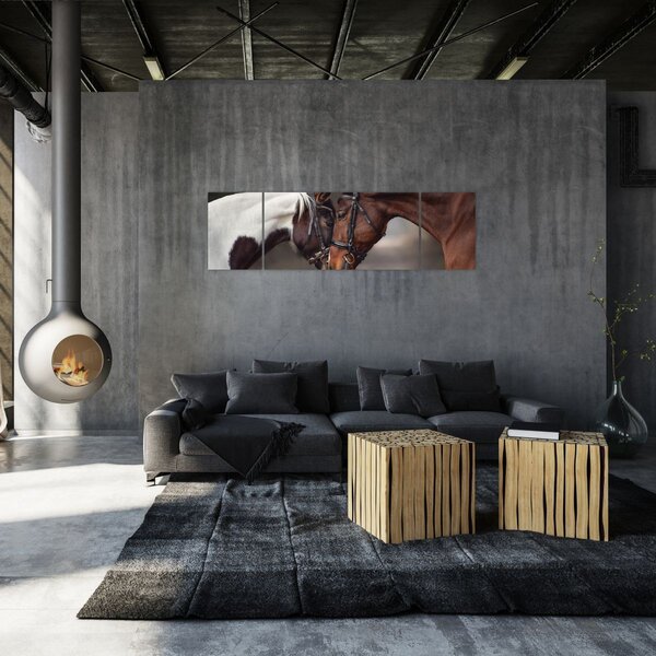 Obraz - Zamilovaní koni (170x50 cm)