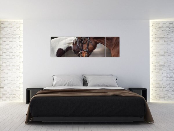 Obraz - Zamilovaní koni (170x50 cm)