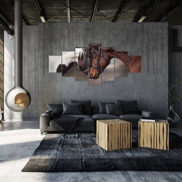 Obraz - Zamilovaní koni (210x100 cm)