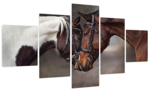 Obraz - Zamilovaní koni (125x70 cm)