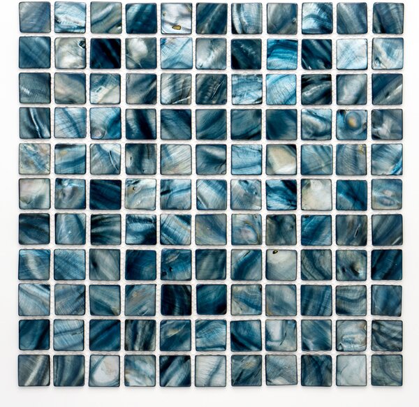 Mozaika perleťová modrá 25x25mm