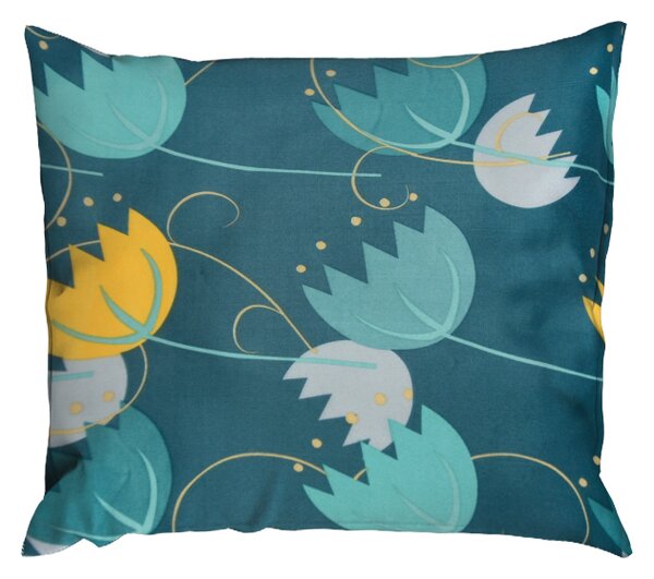 Povlak mikro BASIC 40x40 cm TULIPA petrolejové kvetiny