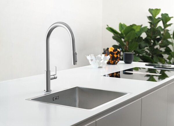 Franke Maris Slim Clear Water J Pull-Out kuchyňská baterie stojící chrom 120.0730.870