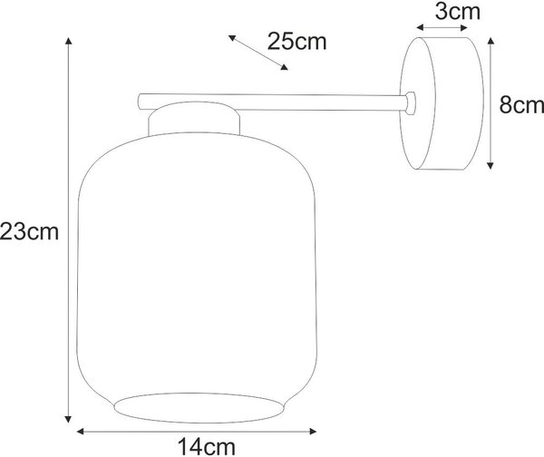 Kaja Iga nástěnné svítidlo 1x15 W černá-zlatá-jantarová K-5513