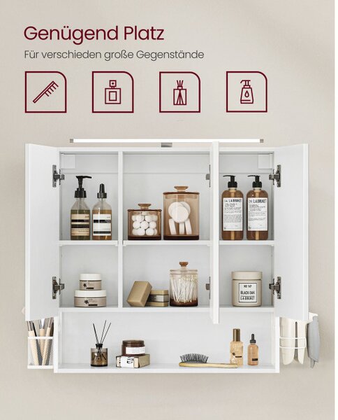 Zrcadlová skříňka s osvětlením BBK124W14