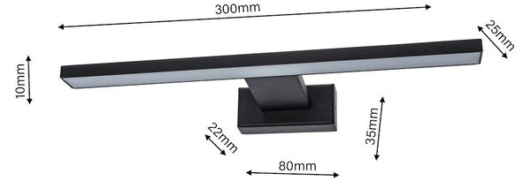 Nástěnné LED svítidlo Shine2, 1x LED 7w, 4000k, (30 cm), b