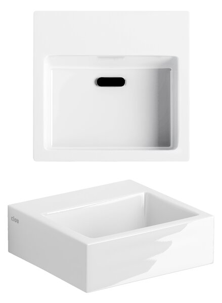Clou Flush umyvadlo 28x27 cm obdélníkový klasický-na pult bílá lesk CL/03.03011