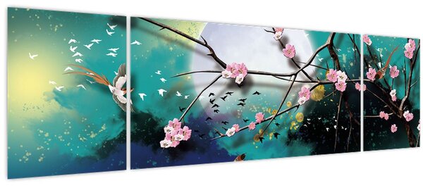Obraz - Strom, grafika (170x50 cm)