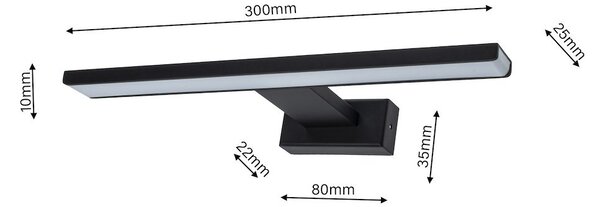 Nástěnné LED svítidlo Shine1, 1x LED 7w, 4000k, (30 cm), b