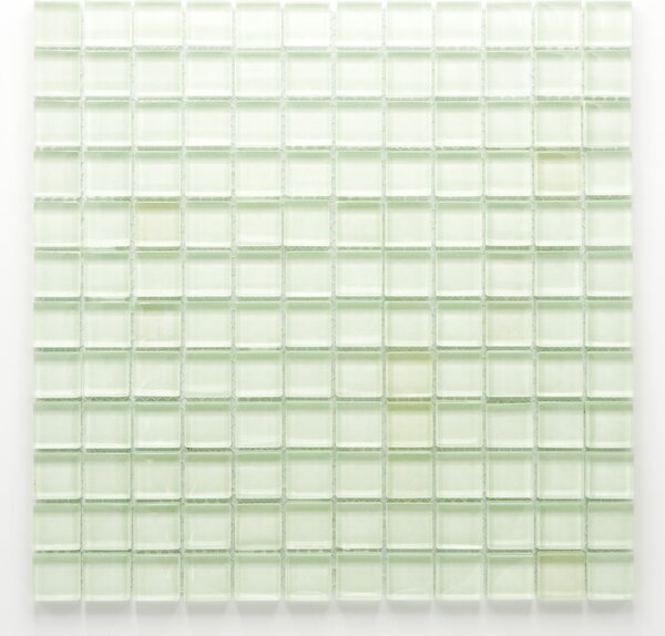 Skleněná mozaika fosforeskující bílá 23x23mm