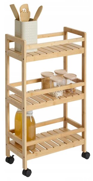 Kuchyňský vozík 5five Simply Smart bambusový, 3-patrový, 45,3 x 22 x 80 cm