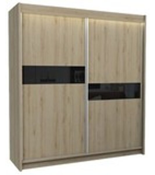 Kvalitní Šatní Skříň Livia 200 cm Bílá/černá