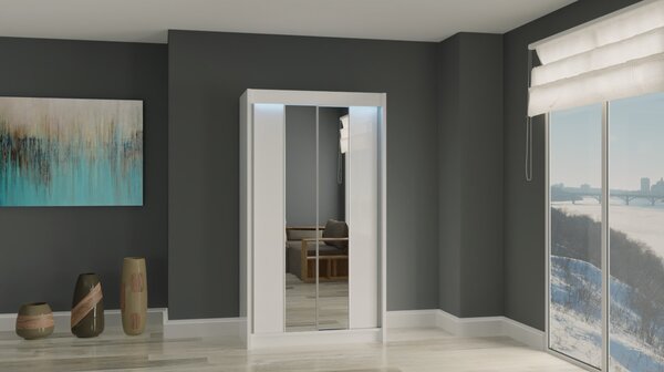 Kvalitní Šatní Skříň Luzon 120 cm Bílá