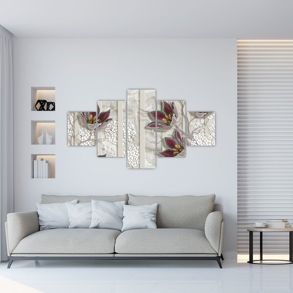 Obraz - Dekorativní květy (125x70 cm)