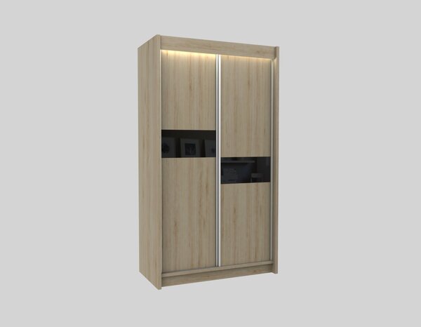Kvalitní Šatní Skříň Livia 120 cm Bílá/černá